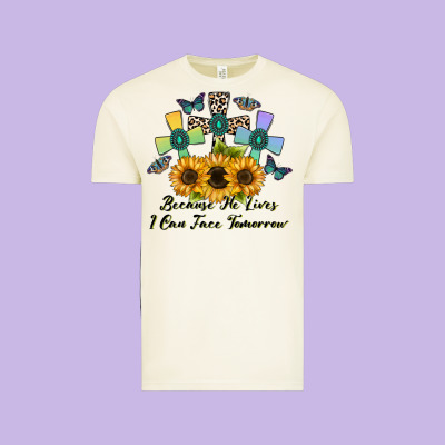 Because He Lives I Can Face Tomorrow Vintage Tee Designed By Cowhidedigitalart