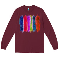 Burgundy Colored Jute Brush Strokes Long Sleeve Tee - Bettercallsaul