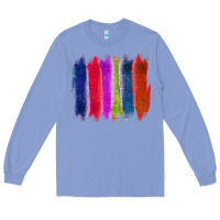 Colony Blue Colored Jute Brush Strokes Long Sleeve Tee - Bettercallsaul