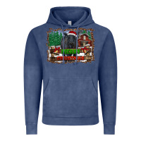 Vintage Denim merry christmas black angus cattle and farm Vintage Hoodie - RanaPortraitStore