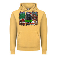 Vintage Mustard merry christmas black angus cattle and farm Vintage Hoodie - RanaPortraitStore