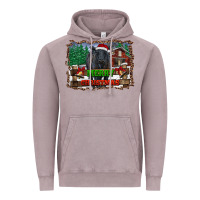 Vintage Zinc merry christmas black angus cattle and farm Vintage Hoodie - RanaPortraitStore