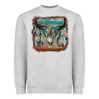 Heather Grey wild soul boho skull with background Heavyweight Sweatshirt - RanaPortraitStore