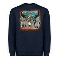Navy wild soul boho skull with background Heavyweight Sweatshirt - RanaPortraitStore