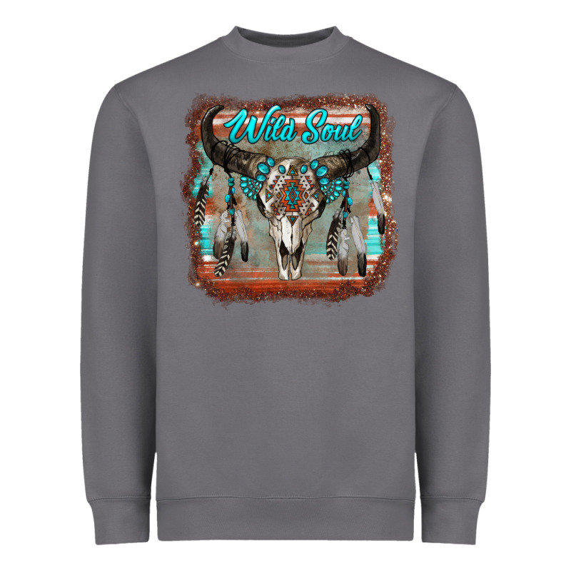 Wild Soul Boho Skull With Background Heavyweight Sweatshirt by RanaPortraitStore | Teevron