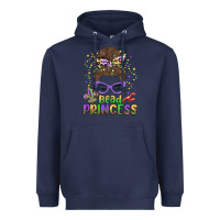 Navy bead princess messy bun mardi gras Heavyweight Hoodie - MaliasSmallBusiness