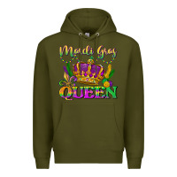 Army Green mardi gras queen Premium Hoodie - LillyAllenDesigns