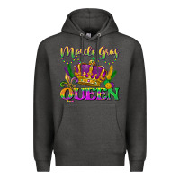 Charcoal Heather mardi gras queen Premium Hoodie - LillyAllenDesigns