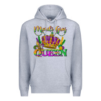 Heather Grey mardi gras queen Premium Hoodie - LillyAllenDesigns