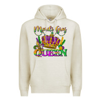 Oatmeal Heather mardi gras queen Premium Hoodie - LillyAllenDesigns