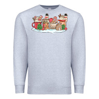 Heather Grey christmas cookie coffe cups Premium Sweatshirt - MaliasSmallBusiness