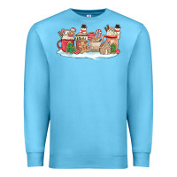 Ocean Blue christmas cookie coffe cups Premium Sweatshirt - MaliasSmallBusiness