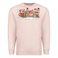 Pale Pink christmas cookie coffe cups Premium Sweatshirt - MaliasSmallBusiness