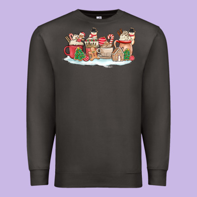 Christmas Cookie Coffe Cups Premium Sweatshirt Designed By Maliassmallbusiness