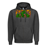 Charcoal Heather sunflowers and cactus license plate Zipper Hoodie - Artiststas