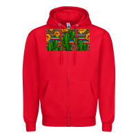 Red sunflowers and cactus license plate Zipper Hoodie - Artiststas