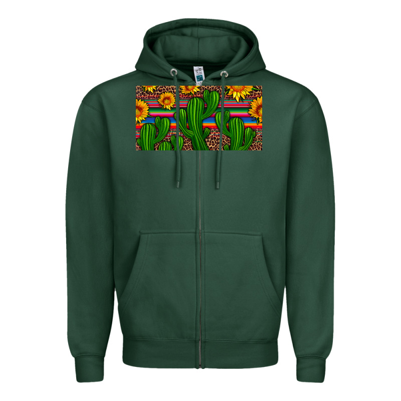 Sunflowers And Cactus License Plate Zipper Hoodie by Artiststas | Teevron