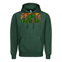 Sports Green sunflowers and cactus license plate Zipper Hoodie - Artiststas