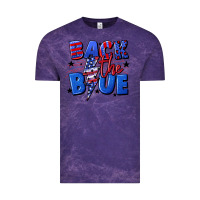 Cloud Purple Back the blue with lightning bolt 4th of july Vintage Tee - CowGirlArtShop