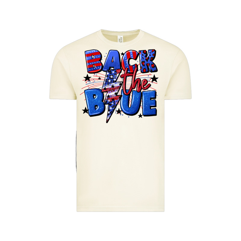 Back The Blue With Lightning Bolt 4th Of July Vintage Tee by CowGirlArtShop | Teevron