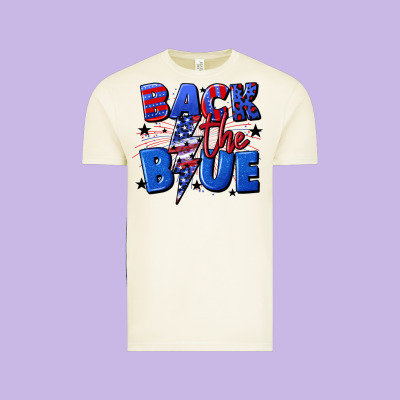 Back The Blue With Lightning Bolt 4th Of July Vintage Tee Designed By Cowgirlartshop