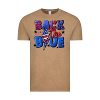 Vintage Coffee Back the blue with lightning bolt 4th of july Vintage Tee - CowGirlArtShop