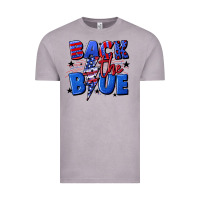 Vintage Zinc Back the blue with lightning bolt 4th of july Vintage Tee - CowGirlArtShop