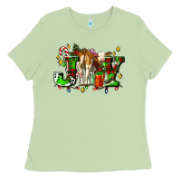 Matcha joy with baby cow and christmas gifts mistletoe Ladies Tee - AdoDesignShop