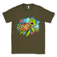Army Green ocean with turtle Classic Tee - AdoDesignShop