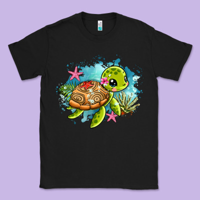 Ocean With Turtle Classic Tee Designed By Adodesignshop
