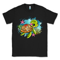 Black ocean with turtle Classic Tee - AdoDesignShop