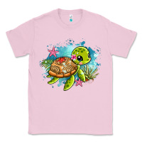 Bubblegum Pink ocean with turtle Classic Tee - AdoDesignShop
