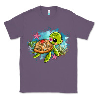 Lavender ocean with turtle Classic Tee - AdoDesignShop