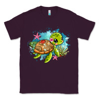 Plum ocean with turtle Classic Tee - AdoDesignShop