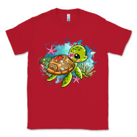 Red ocean with turtle Classic Tee - AdoDesignShop