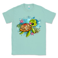 Seafoam ocean with turtle Classic Tee - AdoDesignShop