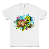 White ocean with turtle Classic Tee - AdoDesignShop
