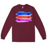 Burgundy Blue Orange Purple Colored Triple Brush Strokes Long Sleeve Tee - Bettercallsaul