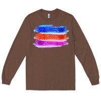 Blue Orange Purple Colored Triple Brush Strokes Long Sleeve Tee | Teevron