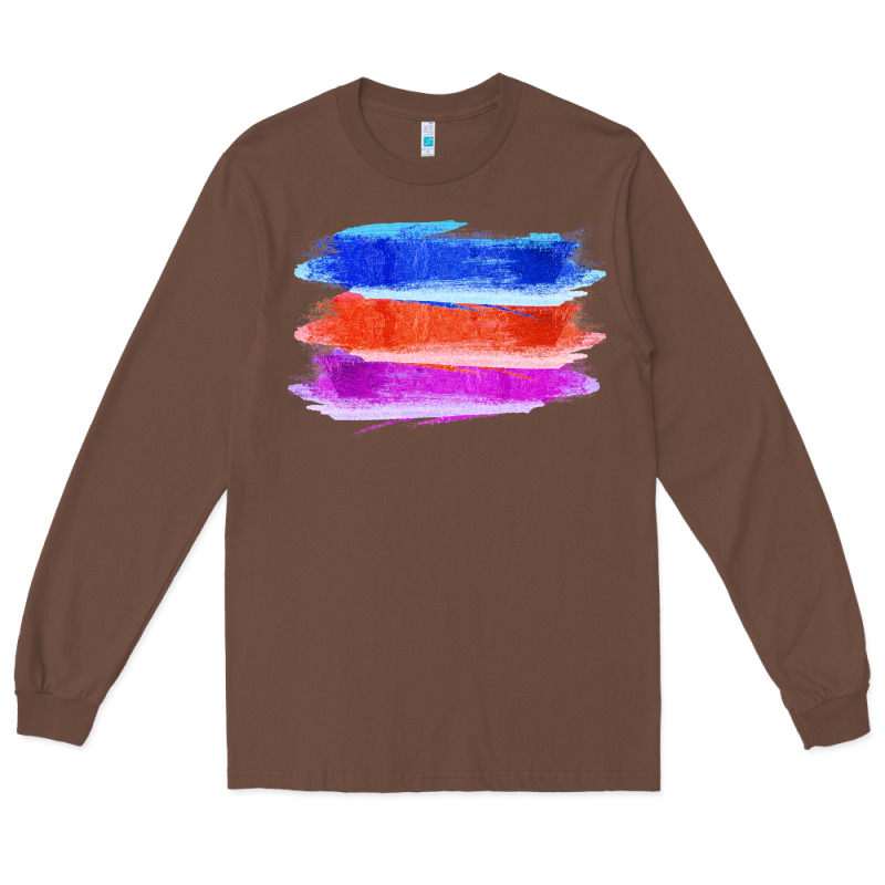 Blue Orange Purple Colored Triple Brush Strokes Long Sleeve Tee by Bettercallsaul | Teevron