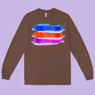 Blue Orange Purple Colored Triple Brush Strokes Long Sleeve Tee Designed By Bettercallsaul