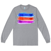 Heather Grey Blue Orange Purple Colored Triple Brush Strokes Long Sleeve Tee - Bettercallsaul