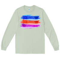 Matcha Blue Orange Purple Colored Triple Brush Strokes Long Sleeve Tee - Bettercallsaul