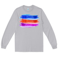 Moon Dust Blue Orange Purple Colored Triple Brush Strokes Long Sleeve Tee - Bettercallsaul