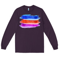 Plum Blue Orange Purple Colored Triple Brush Strokes Long Sleeve Tee - Bettercallsaul