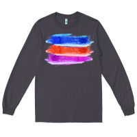 Smoke Blue Orange Purple Colored Triple Brush Strokes Long Sleeve Tee - Bettercallsaul