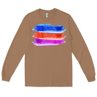 Toasted Coconut Blue Orange Purple Colored Triple Brush Strokes Long Sleeve Tee - Bettercallsaul