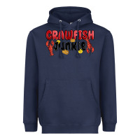 Navy crawfish junkie Heavyweight Hoodie - MaliasSmallBusiness