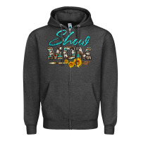 Charcoal Heather show mom aztec cowhide sunflower and arrow Zipper Hoodie - Artiststas