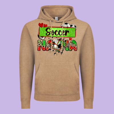 Soccer Nana With Leopard Vintage Hoodie Designed By Zillion Design Studio